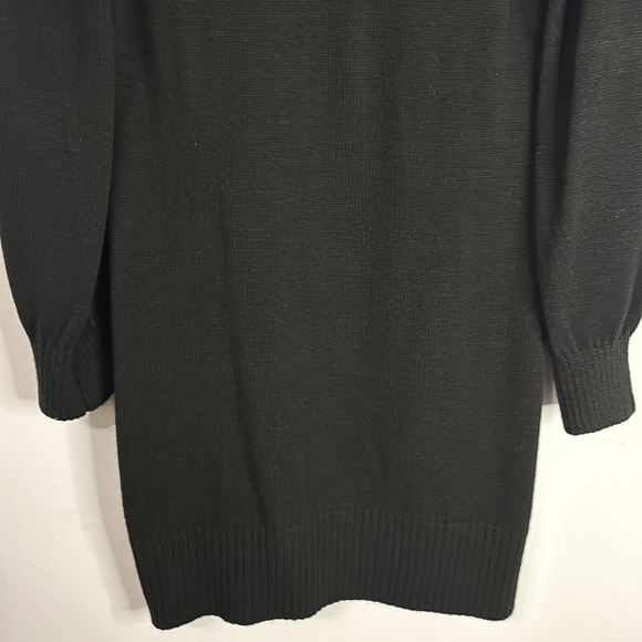 Fortune & Ivy Cable Knit Sweater Dress Size Large Black Turtleneck Pullover - Picture 4 of 10